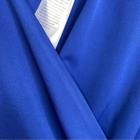 NWT Grace Karin Women’s Small Blue Wrap Long sleeve  Top With Tie Around Waist - Picture 5 of 14